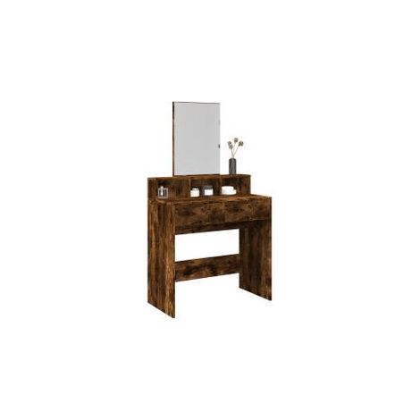 Coiffeuse avec miroir chêne fumé 80x41x144,5 (1/5)