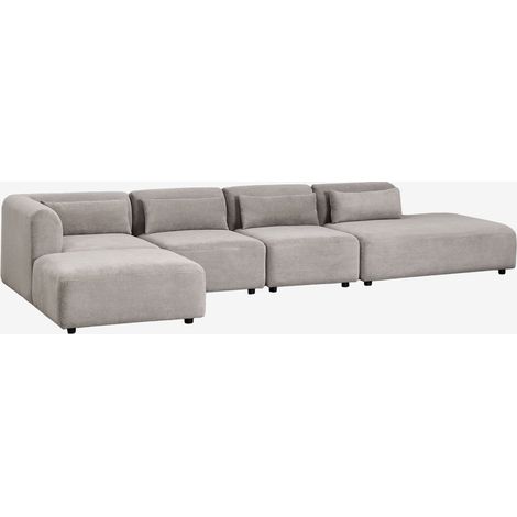 Divano componibile angolare in 4 pezzi con chaise longue destra e pouf Fogler SKLUM            
