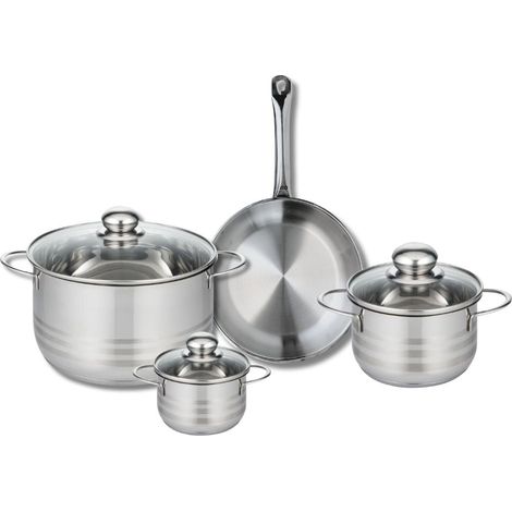 Ensemble de 1 Poêle de cuisson 24 cm et 3 faitouts 12, 16 et 24 cm Elo Profi Brillant (1/5)