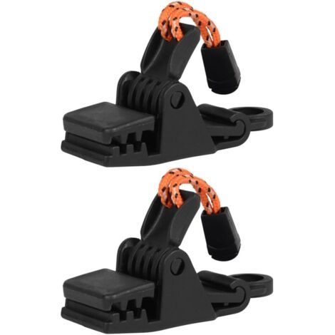 Lot de 2 Attaches Coupe-Vent pour Tente Clips en Plastique Résistants à L’Usure Fixations Robustes pour Auvents et Tentes de Camping Compatibles Épaisses et Fines Usage Extérieur (1/5)