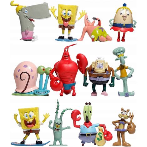 Ensemble de 12 figurines Bob l'éponge (1/4)
