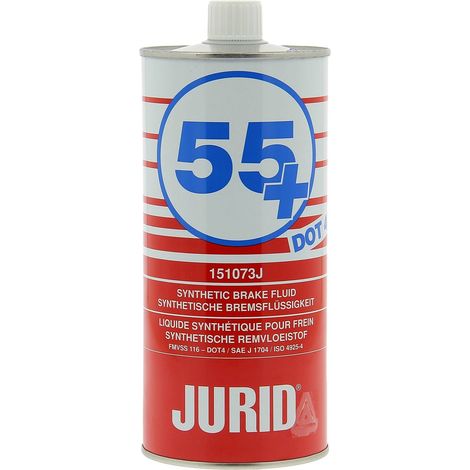 Liquide de frein DOT 4 55+ 1L – Point d'ébullition sec 230°C – Pour véhicules et motos – Qualité supérieure – Jurid