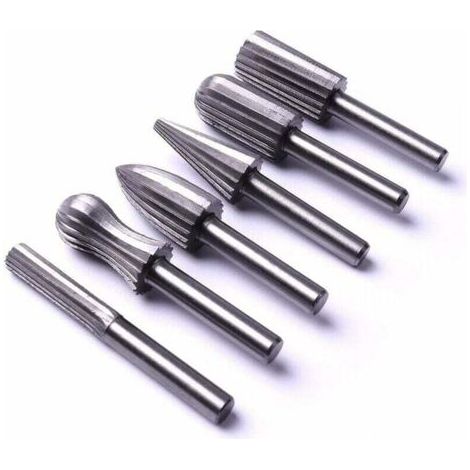 BUNTHAUS 6 pièces 6mm 1/4 jeu de limes à fraises rotatives en acier pour métal plastique bois pierre meulage ébavurage (1/4)