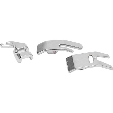Lot de 3 pieds-de-biche à poignée basse et fermeture à pression, en acier inoxydable durable, pour machines à coudre 964, 966, 968, 972 et 974. (1/5)