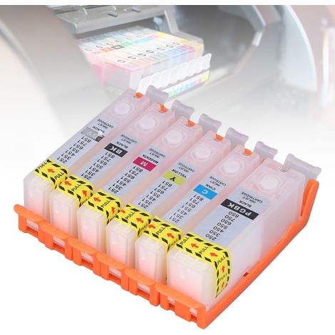 Compatible avec les cartouches de recharge CANON PIXMA MG6350/MG7150/IP8750 PGI-550XLBK/CLI-551XLBK/C/M/Y/GY six couleurs (1/5)