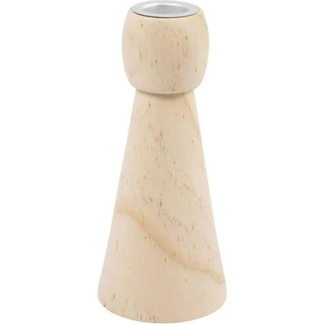Bougeoir - Conique en bois - 14,5 x 6,5 cm - 10 pcs - Beige