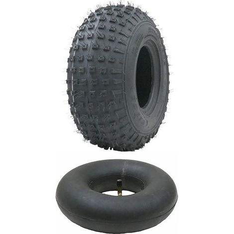 Jeu de pneus - PARNELLS - 145/70-6 - Caoutchouc - Compatible ATV 50cc-110cc - Noir