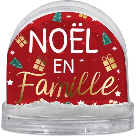 Boule à paillettes Noël en famille - 8.5 x 9 cm (1/2)