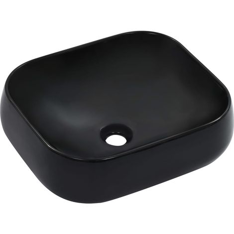 Lavabo 44,5x39,5x14,5 cm cerámica negro vidaXL