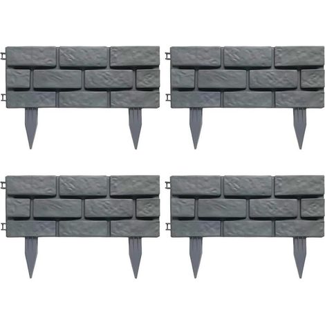 Lot de 4 bordures de jardin en plastique résistant aux intempéries pour (1/5)