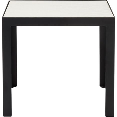 Table d'appoint en Plateau en enduit effet béton et piètement métal noir ORELIA