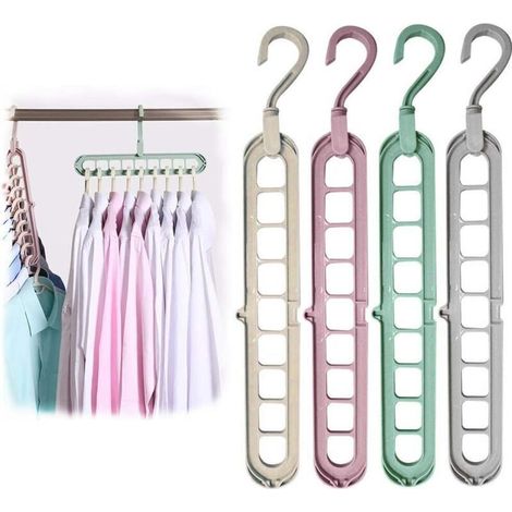 Ersandy – Lot de 12 cintres magiques en PP – Design épaissi pour durabilité – Crochet pivotant 360° – Économie d'espace jusqu'à 50% (1/5)
