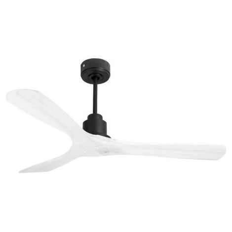 Tenerife de KlassFan - Super destratificateur et ventilateur DC 132 cm Gris basalte pales bois blanc sans Lumière  25 à 40 m²