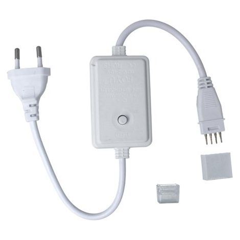 Spina Alimentatore Trasformatore Raddrizzatore 4 Pin Passo 12mm Connettore Rapido Tapo Incluso Per Striscia Led 220V RGB Modello Manuale