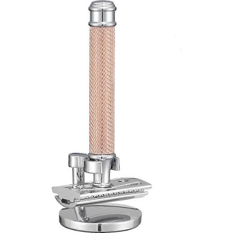 Klappbarer Herrenrasierer, Doppelklinge, klassisch, roségoldfarben (1/5)