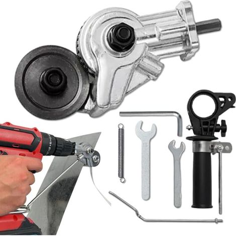 (Universal) Blechknabber, elektrischer Bohrplattenschneider, elektrischer Bohraufsatz zum Schneiden von Eisen, Stahl, Kupfer, Aluminium (1/4)