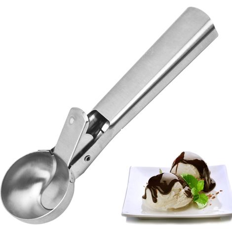 IJsschep,Paletta per gelato,Roestvrijstalen Ijsschepper,Lepel per gelato,Paletta per frutta,Ideaal for Ijs,Meloen,Gehaktballen (1/5)