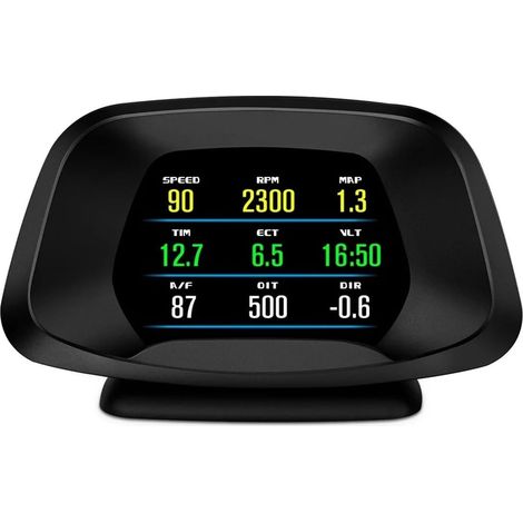 Affichage tête Haute P19 HUD Écran TFT OBD2 + GPS Double système Compteur de Vitesse numérique avec alertes survitesse et Fatigue, Boussole, altimètre (1/5)