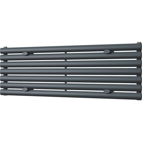 Omeara Axis - Anthracite Horizontal Radiator H406mm x W1200mm Single Panel (1/3)