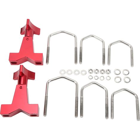 Support de cric de levage en aluminium usiné 6061 anodisé rouge, pièce de rechange pour Polaris RZR Offroad, tubes carrés et ronds de 1 à 2,5 pouces. (1/5)