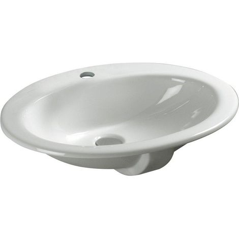 Nemo Start Star lavabo encastré 560 x 460 mm porcelaine blanc trou de robinetterie percé au centre avec trop-plein