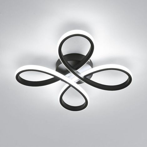 Plafonnier LED Design moderne 28W Forme de fleur créative Lampe de Plafond Pour salon chambre à coucher salle à manger bureau Noir,Lumière Blanc Froid 6000K (1/5)