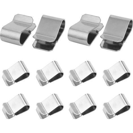 12pcs Silver Stainless Steel Spring U Clip Metal Clamp 21.4x12mm Solar Panel Cable Clips Solar Panel Solar Panel Metal U Clamp (1/5)