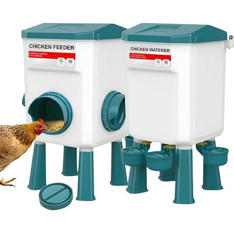 Automatic Chicken Feed Dispenser for Chickens and Chickens 8 kg with Removable Feet for Chickens 7 L (1/5)