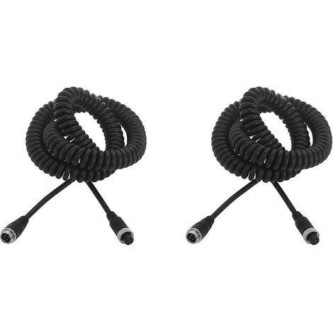 2 câbles d'extension de 8 m (8 m) pour caméra de recul de voiture, camion ou remorque. Câble à ressort 4 broches. (1/5)