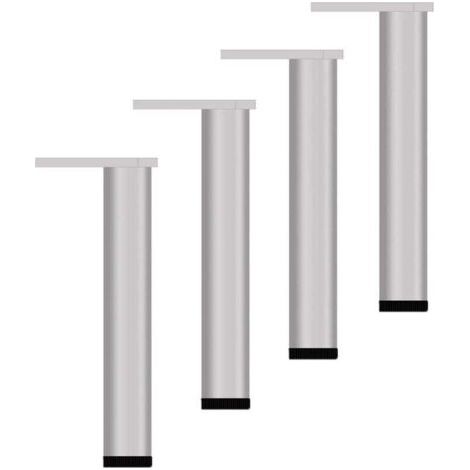 4 Pièces Pieds de Meuble Réglable 25cm Pied Canapé Moderne Pattes de Lits Argent Pieds Rechange pour Table Armoire (1/5)