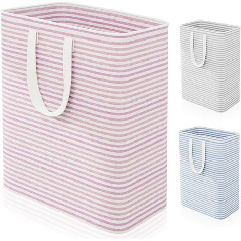 100L Large Collapsible Laundry Hamper, Freestanding Waterproof Laundry Basket, Reinforced Handles, Storage for Clothes, Towels, Toys and Blankets, Red (1/5)