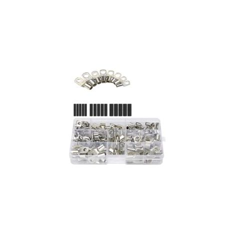 Assortimento di 240 capicorda tubolari, occhielli, linguette, capicorda per cavi, set di anelli, 6-35 mm² - Crezuo