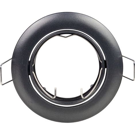 Support de lampe encastrée Circulaire Douille ajustable GU10 IP20 Graphite Ø8.2x2.5cm SECOM