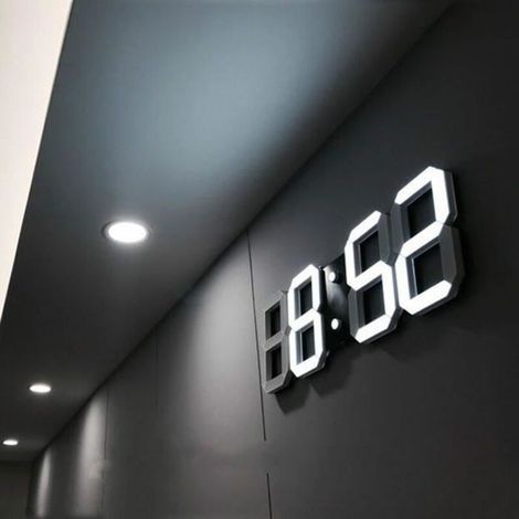 pair Salon moderne horloge murale mode créatif horloge personnalité stéréo 3D simple calendrier calendrier numérique LED horloge électron