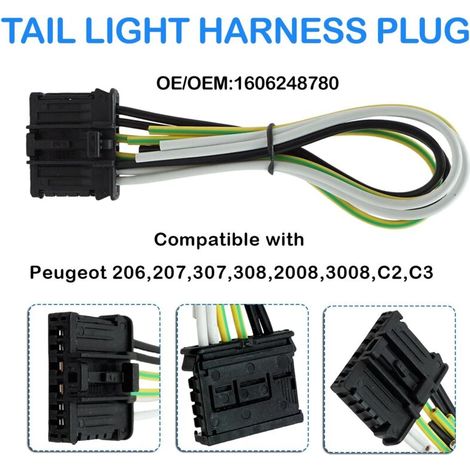 Kit di riparazione connettore luci posteriori, cavo e supporto lampadario per 206 207 307 308 2008 3008 DS3 C2 C3 C4 C5