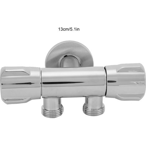 Robinet d'angle double en cuivre pour WC, bidet et douche, accessoires de salle de bain G1/2 (1/5)
