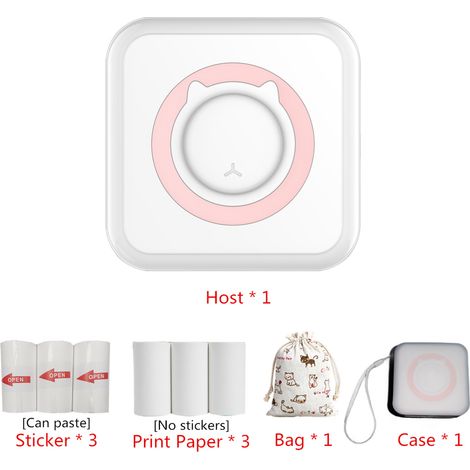 Imprimante d'autocollants portable instantanée, mini imprimante de poche, imprimante thermique sans encre Bluetooth, machine à autocollants USB (1/5)
