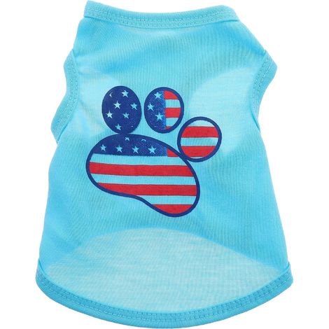 Chemise Chien Respirante pour Petit Chien Vêtement Adorable et pour Débardeur Motif Drapeau Américain Confortable et Durable pour et Photos (1/5)