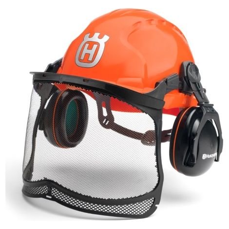 Casco elmetto forestale protettivo Husqvarna Classic con visiera e cuffie