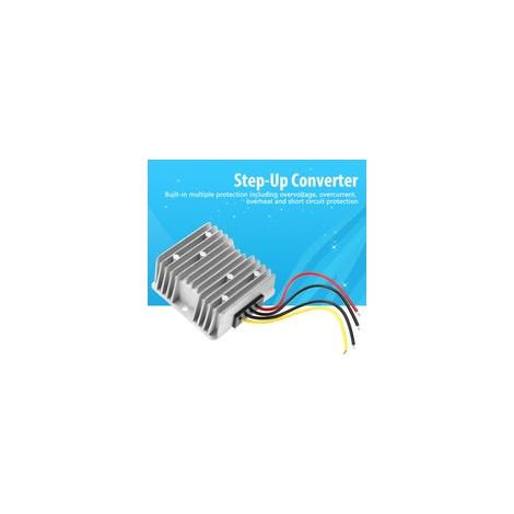 Convertisseur 12 V à 24 V, convertisseur 12 V à 24 V 15 A 360 W avec fusible, connecteur rapide étanche, convertisseur DC Boost pour voiturettes de golf, éclairage LED, voitures