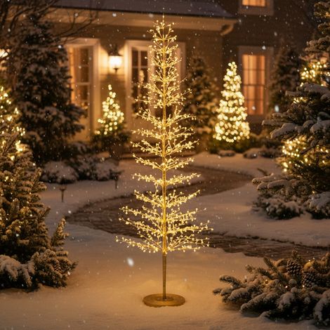 Albero di Natale in ferro con micro LED bianco caldo Ø110 × H270 cm da esterno (1/5)