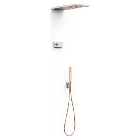 Kit robinet thermostatique électronique encastré à 2 voies Shower Technology Or Rose Mat 24K - TRES 09286551OPM