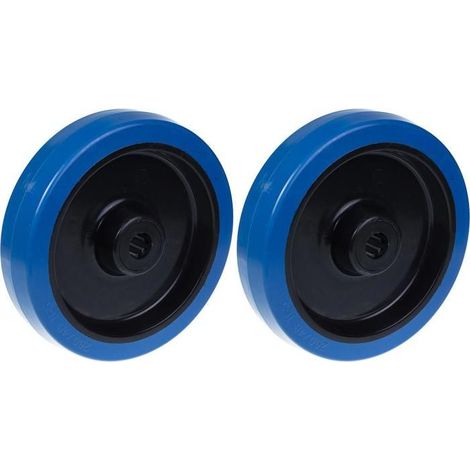 Wheel - Rubber - 200 mm - Blue - Pack of 2 - Load 800 kg