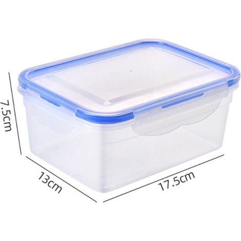 Caja de almacenamiento cuadrada, plástico transparente, 17,5 x 13 x 7,5 cm, 1100 ml (1/4)