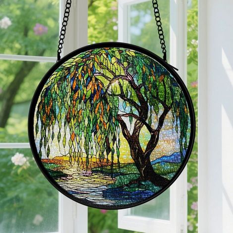 9cm Suspension en vitrail, attrape-soleil minimaliste, décoration jardin et fenêtre, cadeau Fête des Mères, Anniversaire pour femme, maman, sœur (1/5)