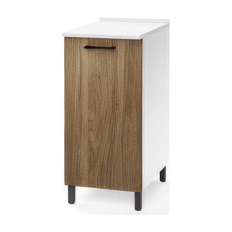 Meuble Bas de Cuisine en Kit Noyer 1 Porte 40 x 50 x H 85 cm � Monter