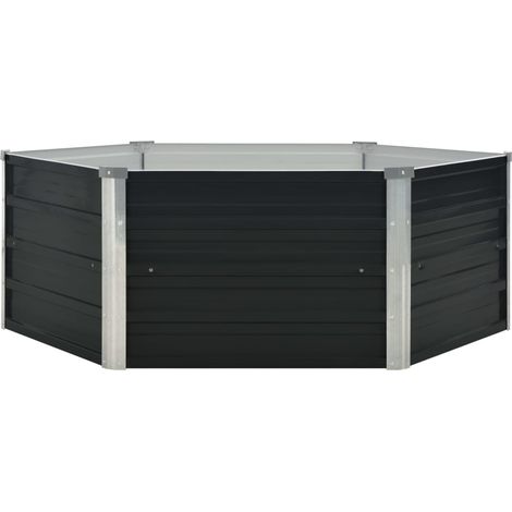 Fioriera rialzata antracite 129 x 129 x 45 cm acciaio zincato 020000854