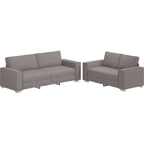 Maison Exclusive - Set di Divani 2 pz con Cuscini Tortora in Tessuto