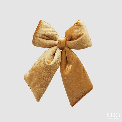 EDG Enzo De Gasperi Fiocco Natale Velluto H 20 Cm L 15 Cm Gold