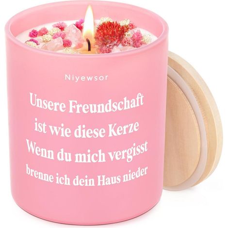 Bougie parfumée au lavande et cristaux, cadeau pour petite amie
